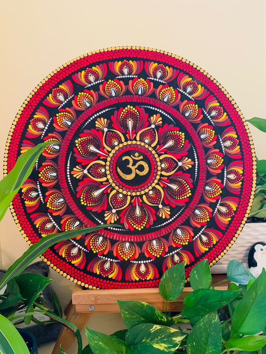 Beautiful Mandala Acrylic Wood Canvas Art (18 in MDF Board)