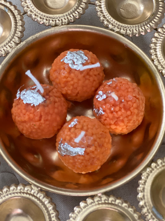 Ladoo-Shaped Diwali Candles set of 4