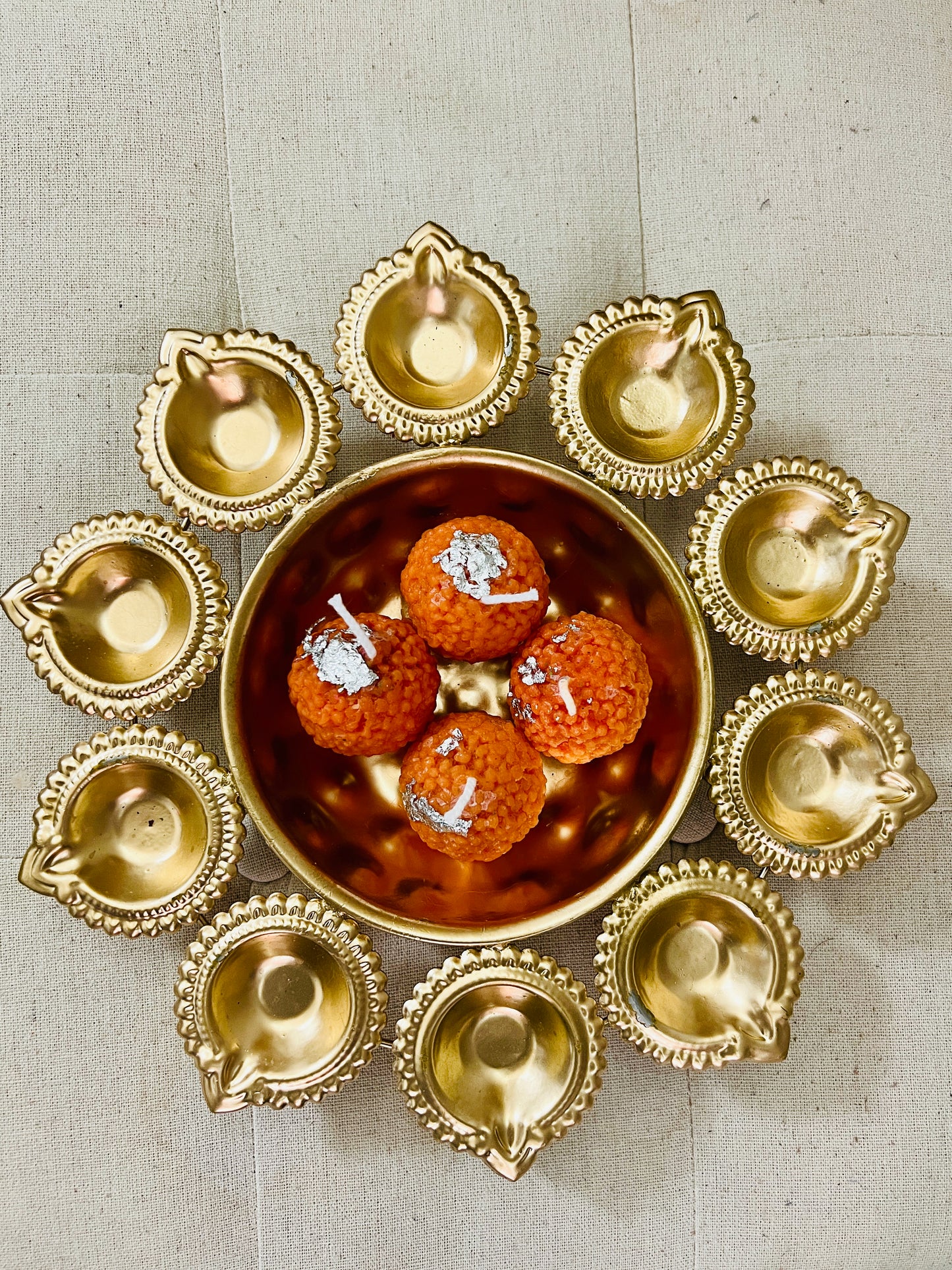 Ladoo-Shaped Diwali Candles set of 4