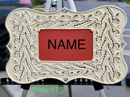 Customized Lippan Art Name Plate