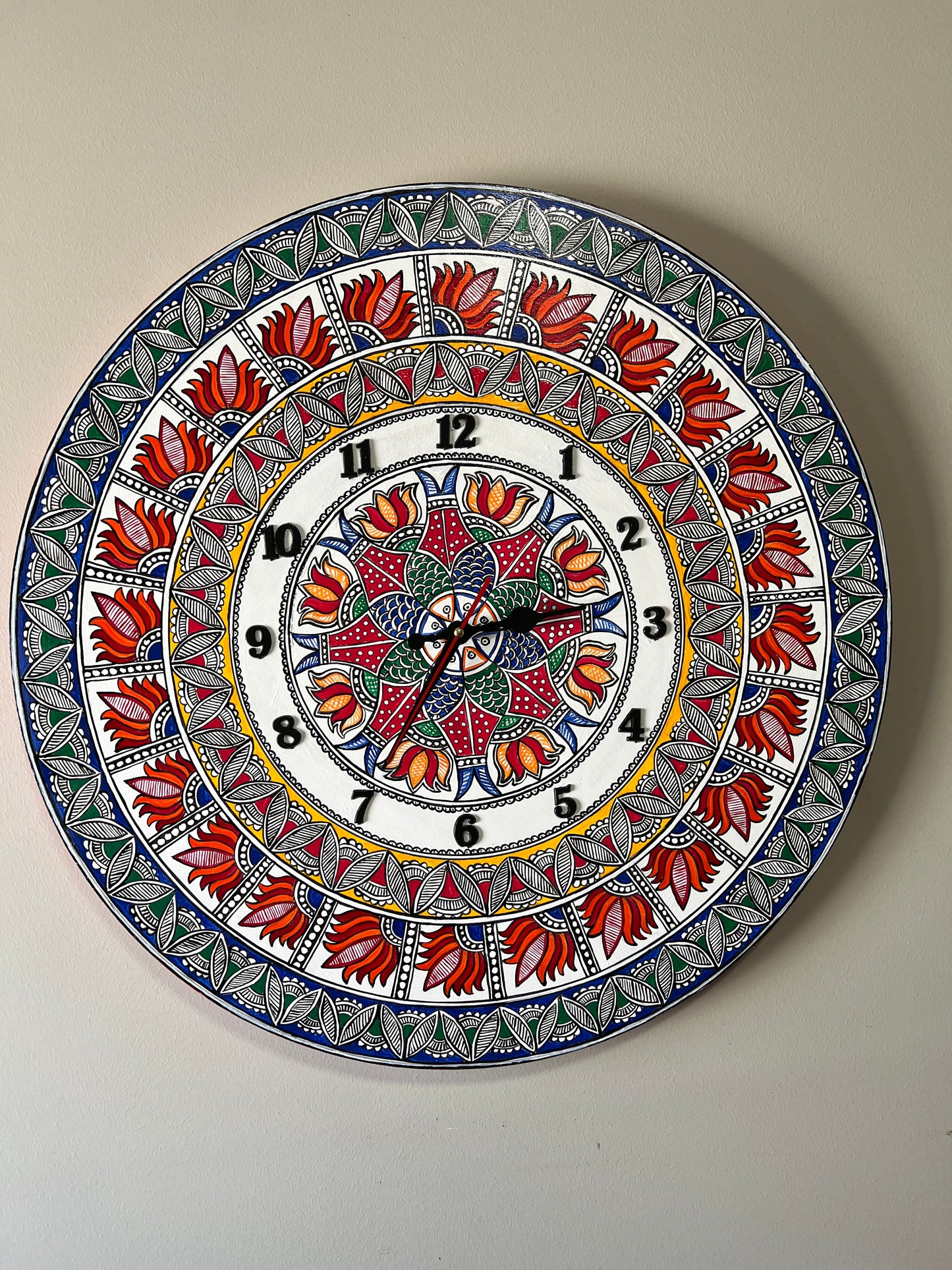 22 inches Madhubani Art Clock