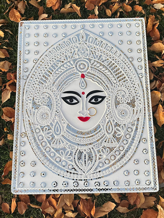 Maa Durga lippan art on Mdf board