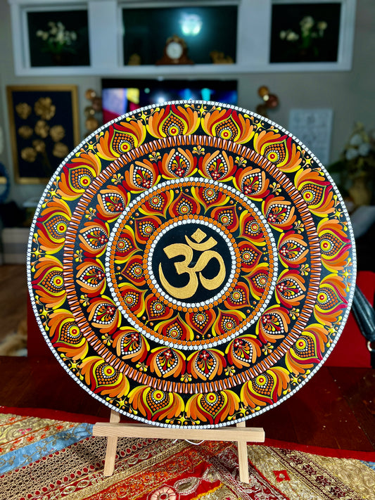 Handcrafted 18-Inch Mandala Art on MDF Board