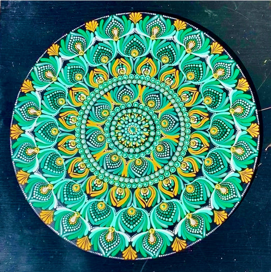 Beautiful Mandala Acrylic Wood Canvas Art (18 in MDF Board)