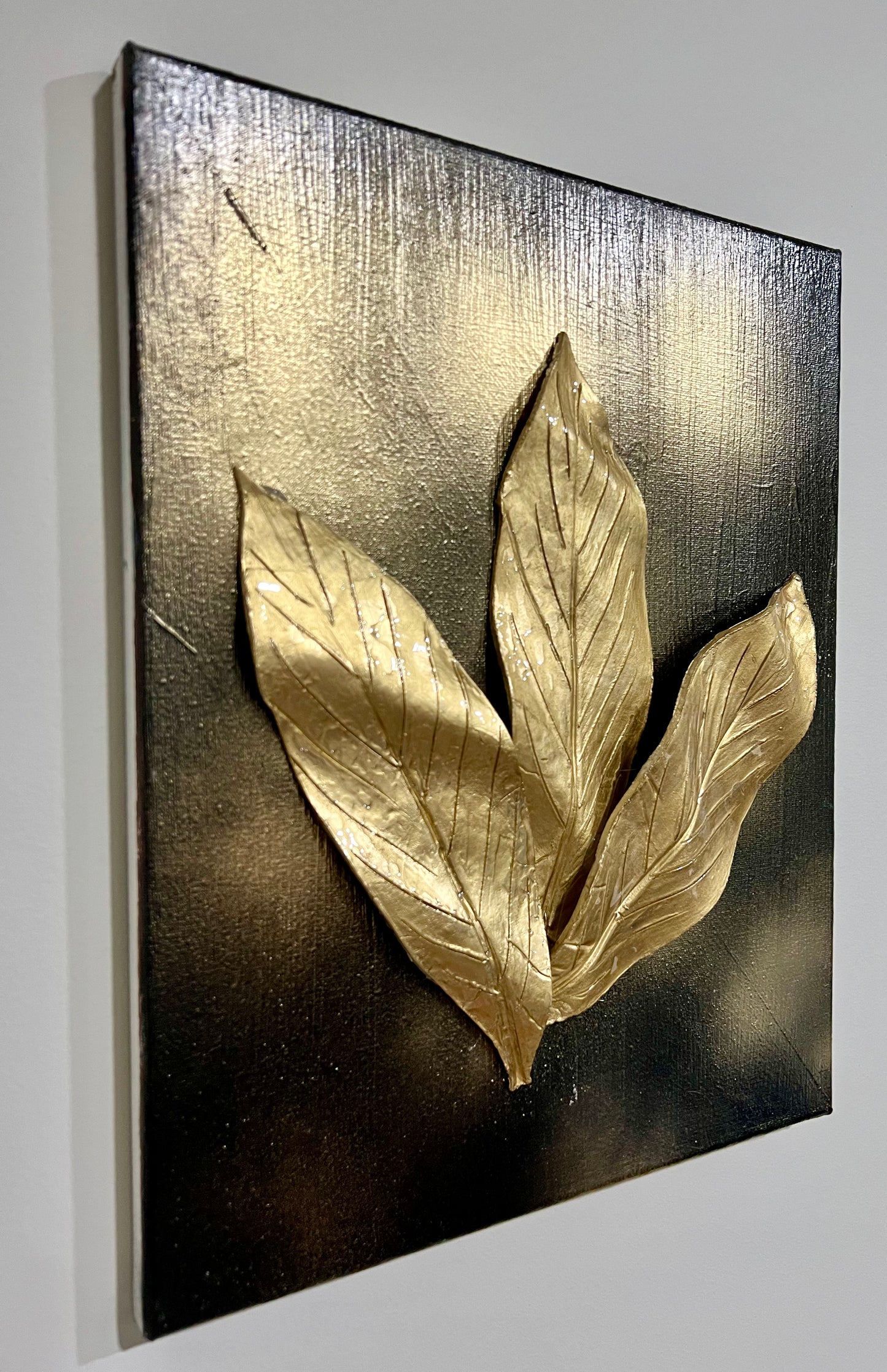 3D Clay Floral Leaf Canvas Art (11 x 14)