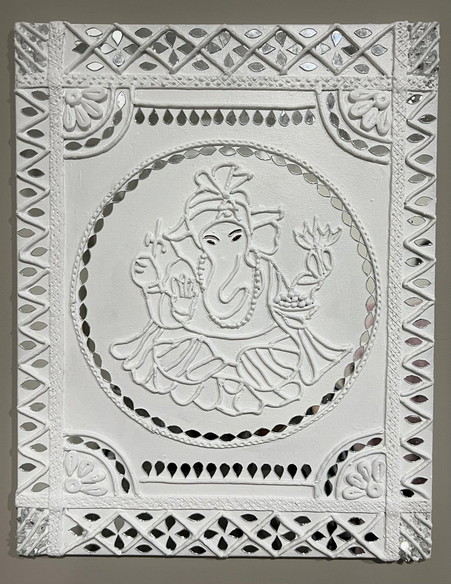 Beautiful Ganesh Ji Lippan Wall Art (11 x 14)